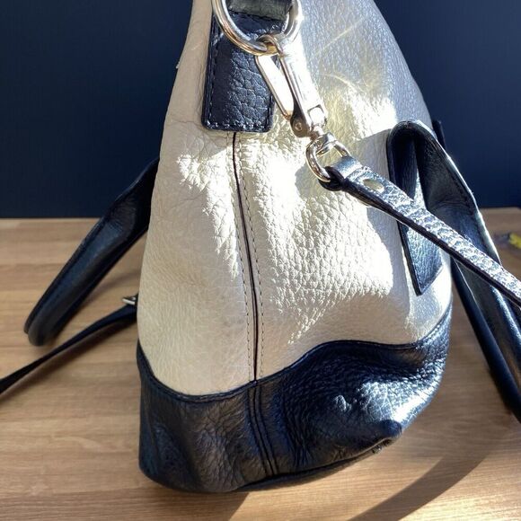 Kate Spade Carmen Southport Avenue Buttermilk Cream Black Satchel Purse - Picture 4 of 15